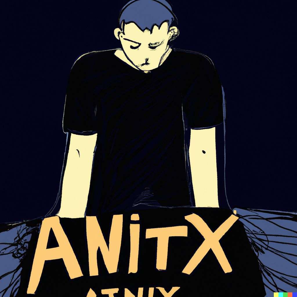 a representation of anxiety, digital art, faux-3D style
